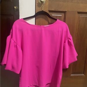 TCEC Vibrant Pink Blouse with Puff Sleeves